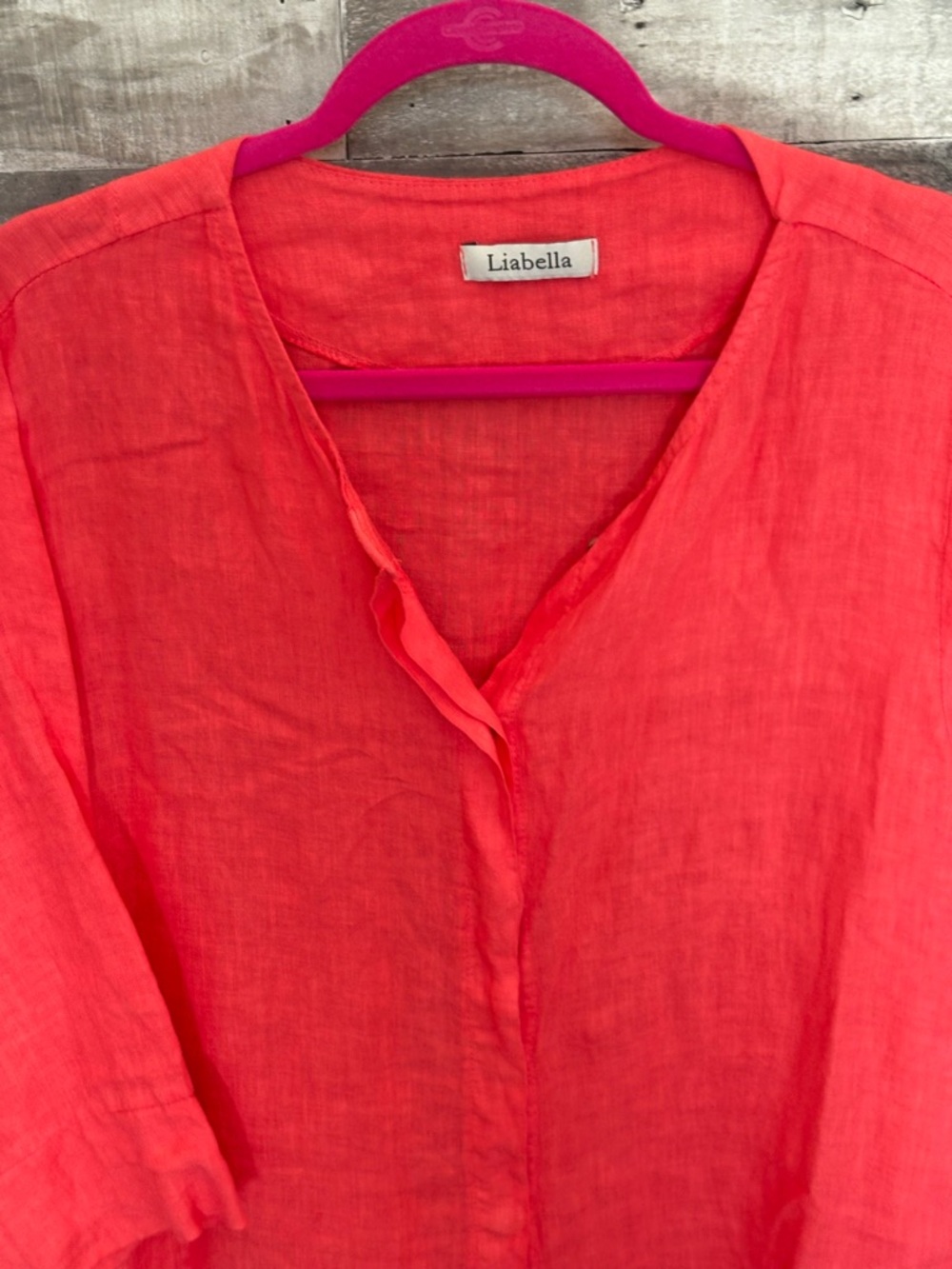 Liabella  Coral Midi Dress - Lightweight V-Neck